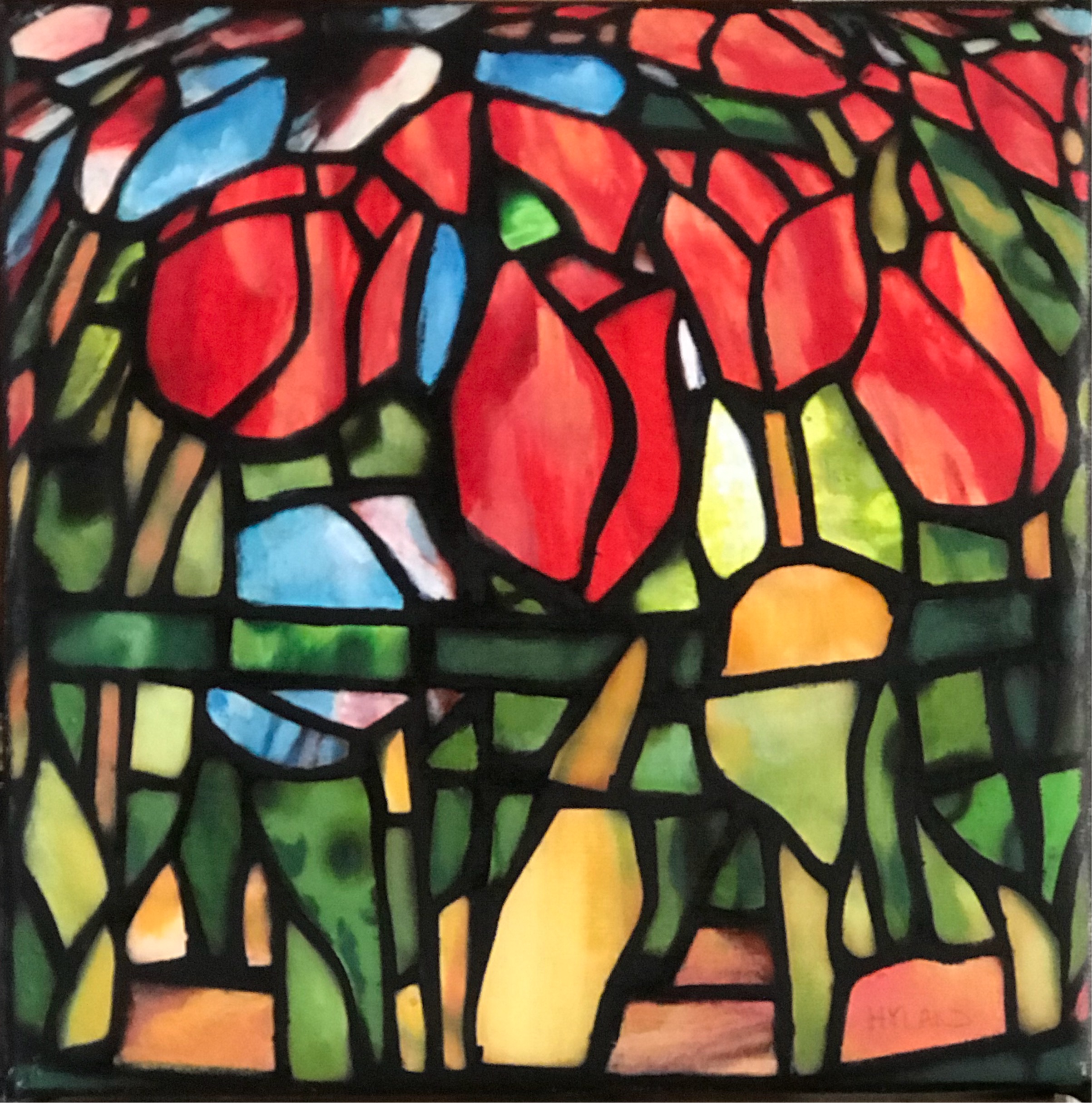  John Hyland │ This Same Flower That Smiles Today │ Oil on Canvas │ 8 inches square or 20 ¼ cm square 