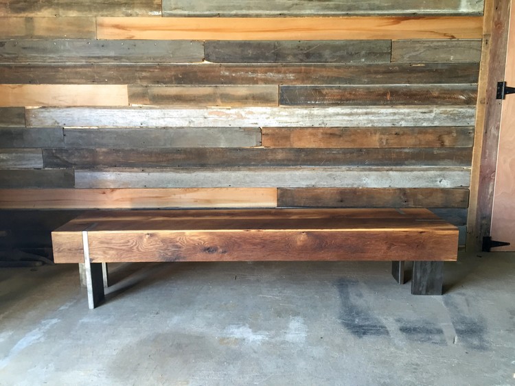 long rectangle modern reclaimed wood coffee table / solid steel legs