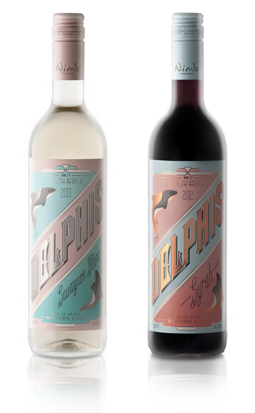 Delphis Wine Label Designed By Pearly Yon with bronze foil