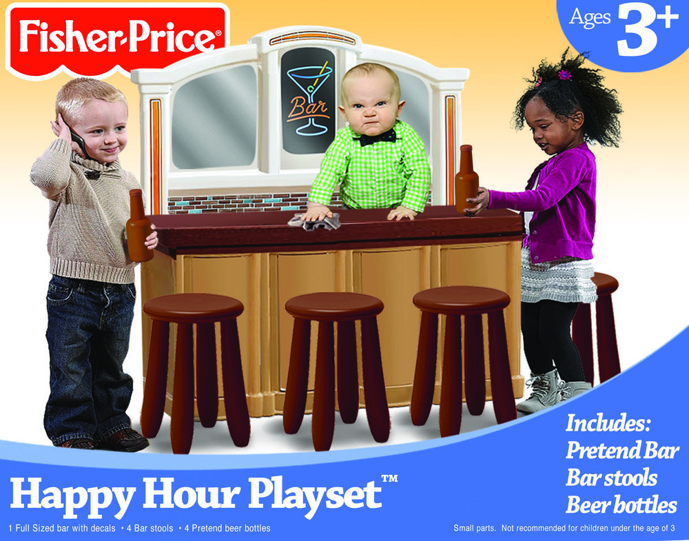 The Hilarious Fake Packaging of the Fisher Price Happy