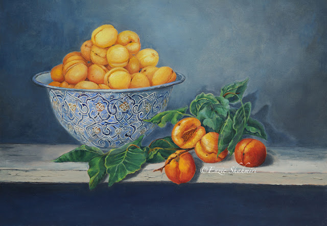 Aprikosen- und Pfirsichmalerei von Enzie Shahmiri