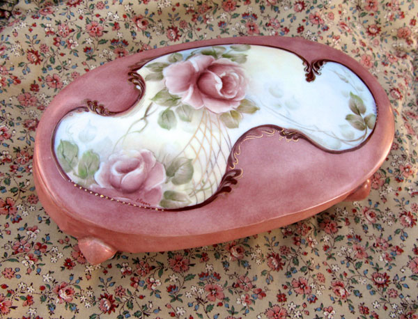 Hand Painted Rose Dish