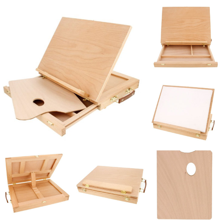 US Art Supply Solid Solana Adjustable Wood Desktop Easel