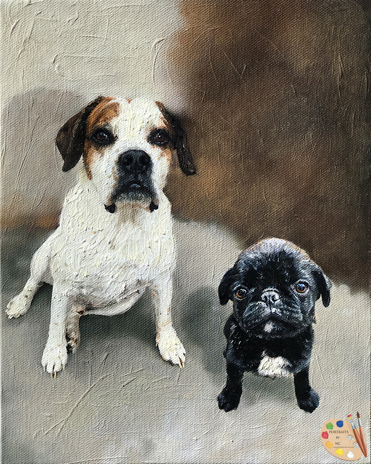Two Dogs Pet Portraits by NC