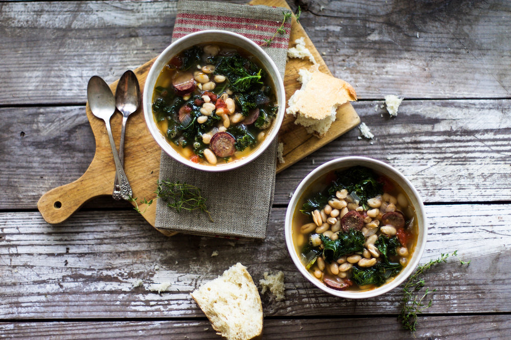Easy White Bean, Smoked Sausage, and Kale Soup — My Diary of Us