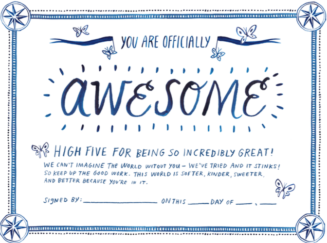 Printable Certificate Of Awesomeness 
