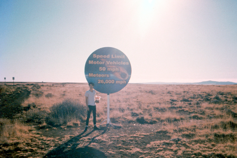 Grandma and I at a meteorite landing site in Arizona, 2014