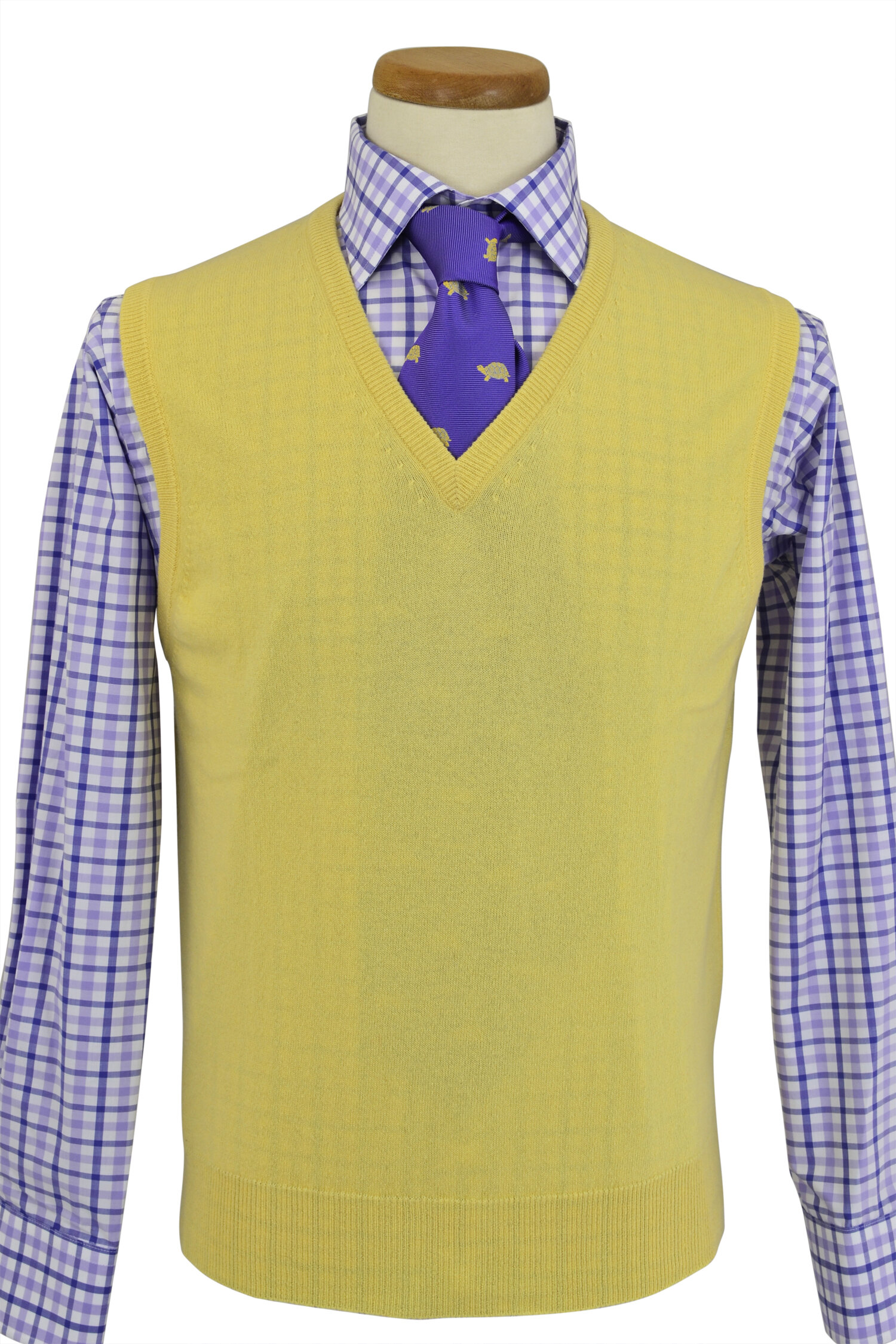 Cashmere Sweater Vest in Lemon Frost Yellow (40 Only) — C.D. Rigden ...