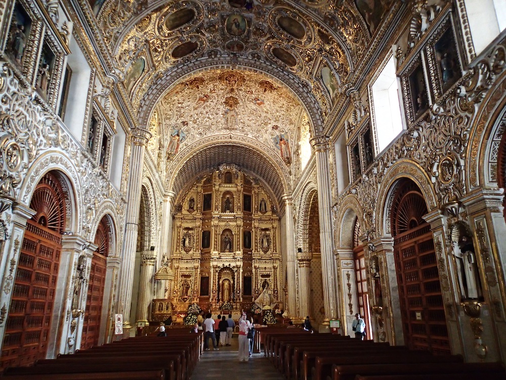  Gold encrusted elaborate cathedral interior  