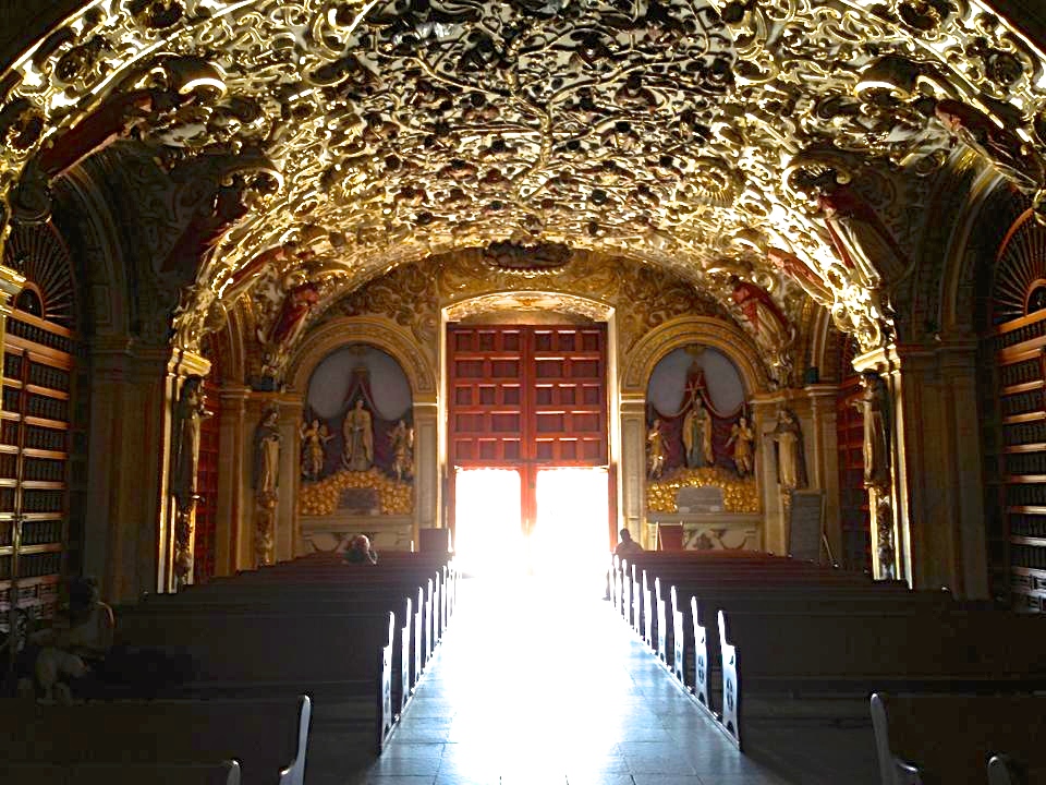 Gold encrusted elaborate cathedral interior  