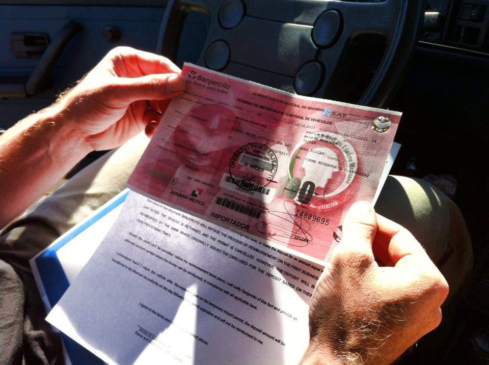  We got the Golden Ticket! Car permit for Shaky Shakira in Mexico.&nbsp; 