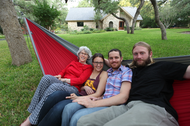  Hangin' in our Pares Hammock with Ellen and waiting for the FedEx man 