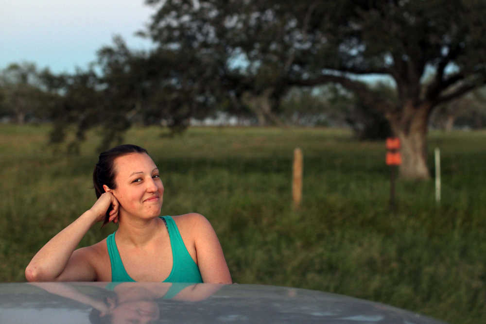  Amanda striking a pose during a fresh air break in Texas 