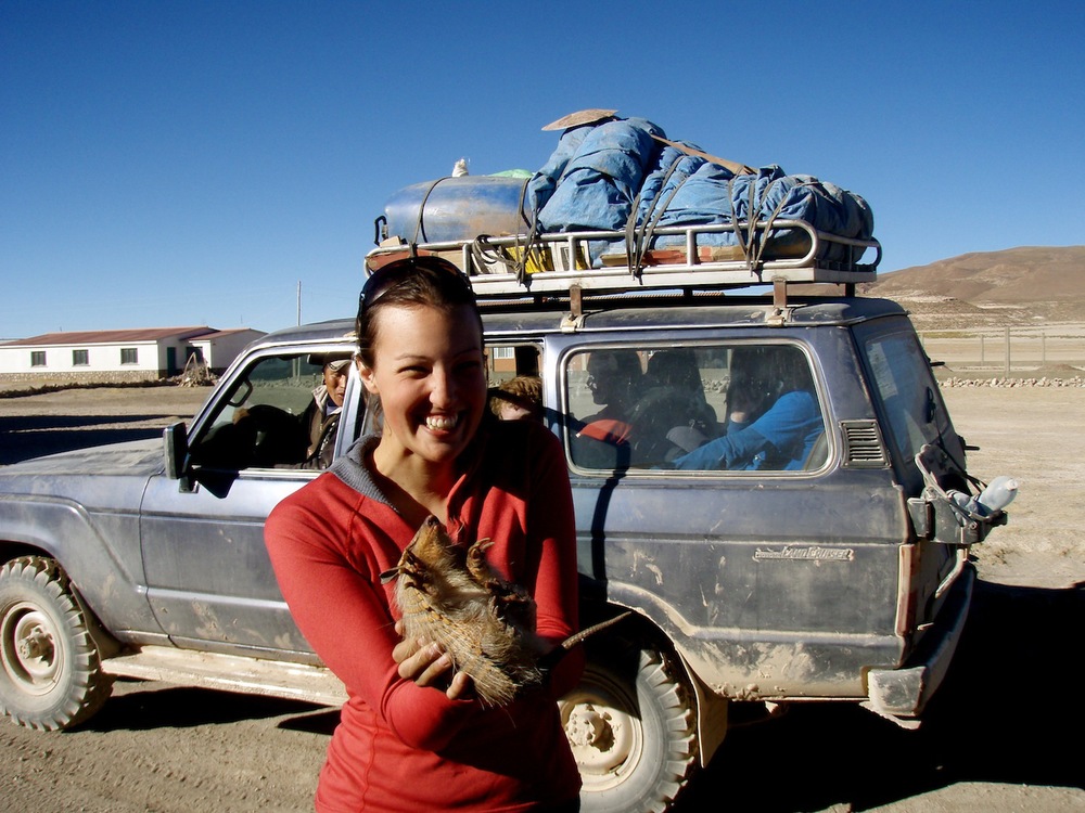  Holding an armadillo in Uyuni Bolivia 