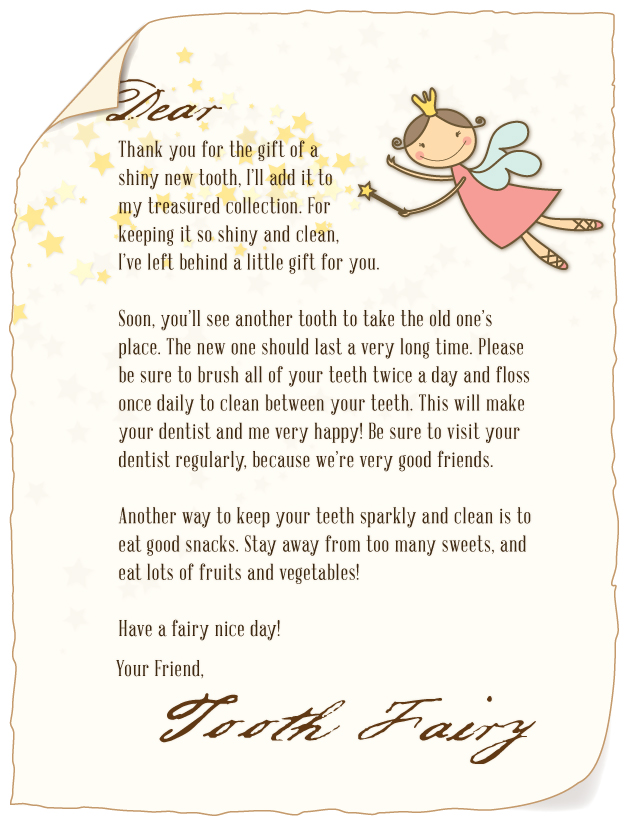 Tooth Fairy Letter — Cache Valley Pediatric Dentistry