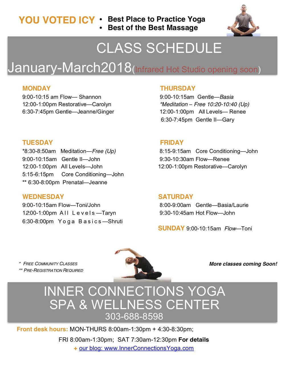 schedule & pricing — inner connections yoga & wellness, salt room