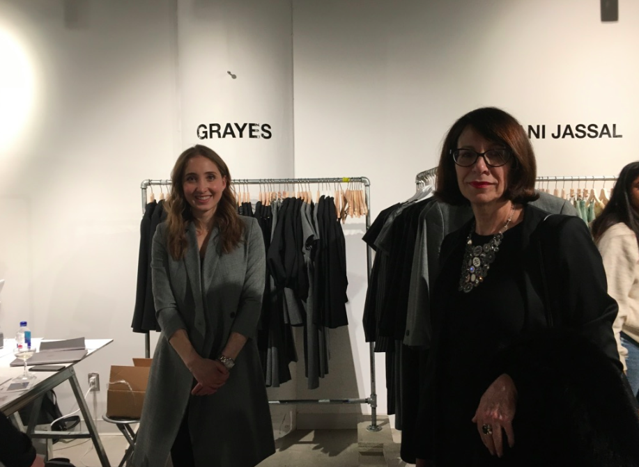 (at the Re/set pop-up space. Left: Stephanie Ray, founder of women's online career fashion brand grayes (recently featured in Retail Insider) and fashion Icon Eva Friede who came in from Montreal to attend TFW for all three days. Photo: Craig Patterson) 