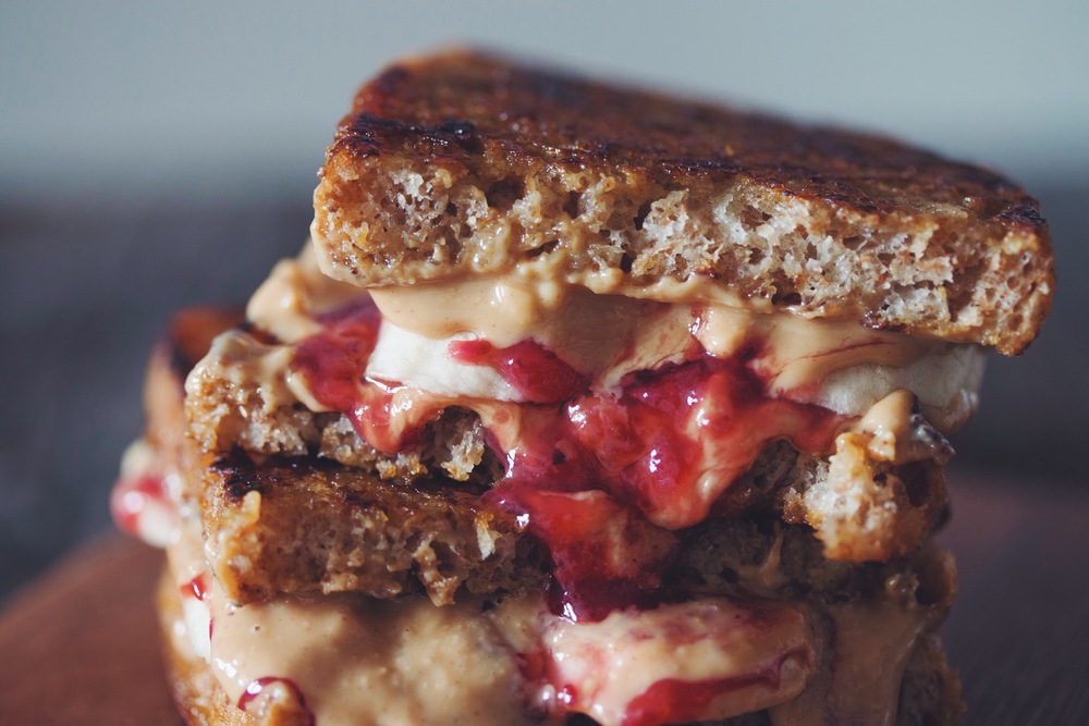 peanut butter, jam & banana french toast sandwich