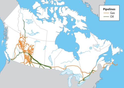 Image result for canada oil pipeline map