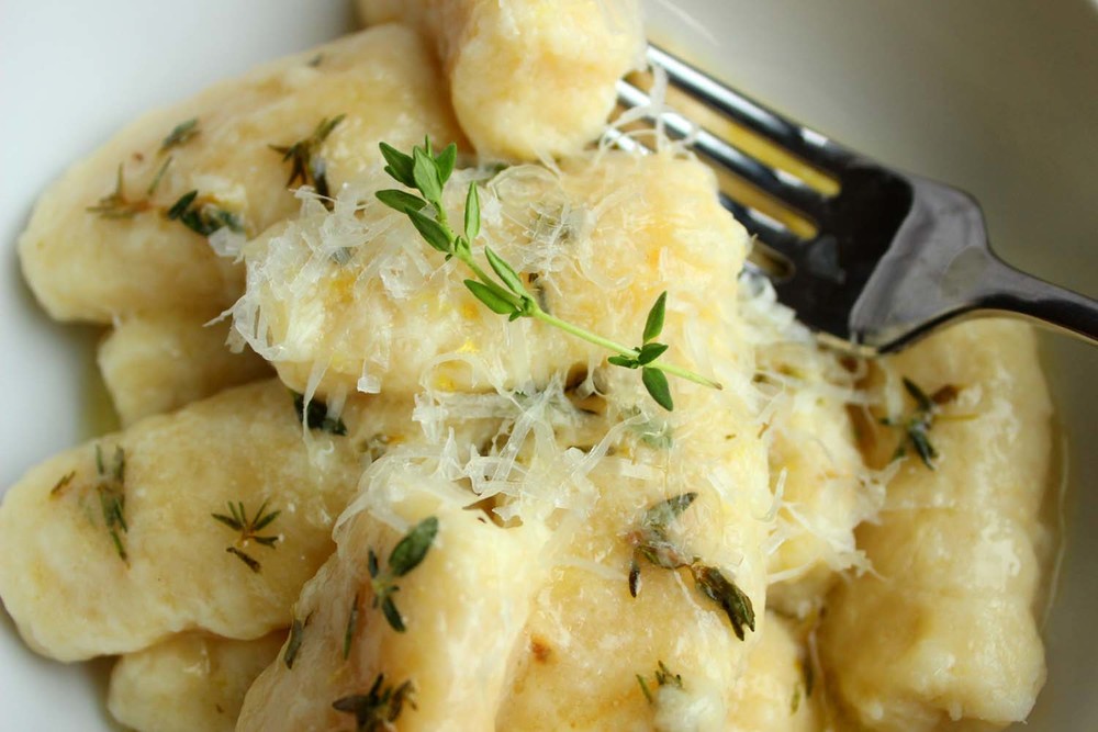 Lemon Mascarpone Gnocchi with Thyme Butter Sauce — Goldfinch &amp; Scout