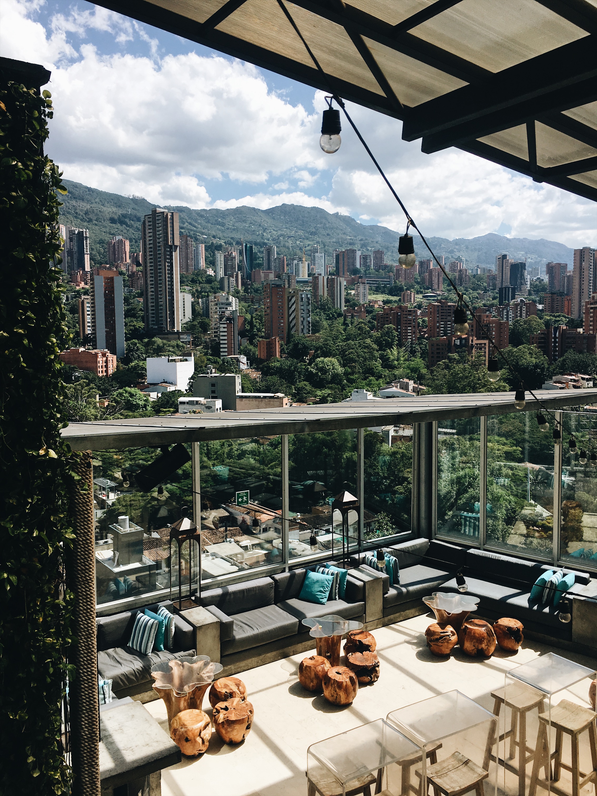  Incredible views of Poblado from The Envy Rooftop at The Charlee Hotel . 