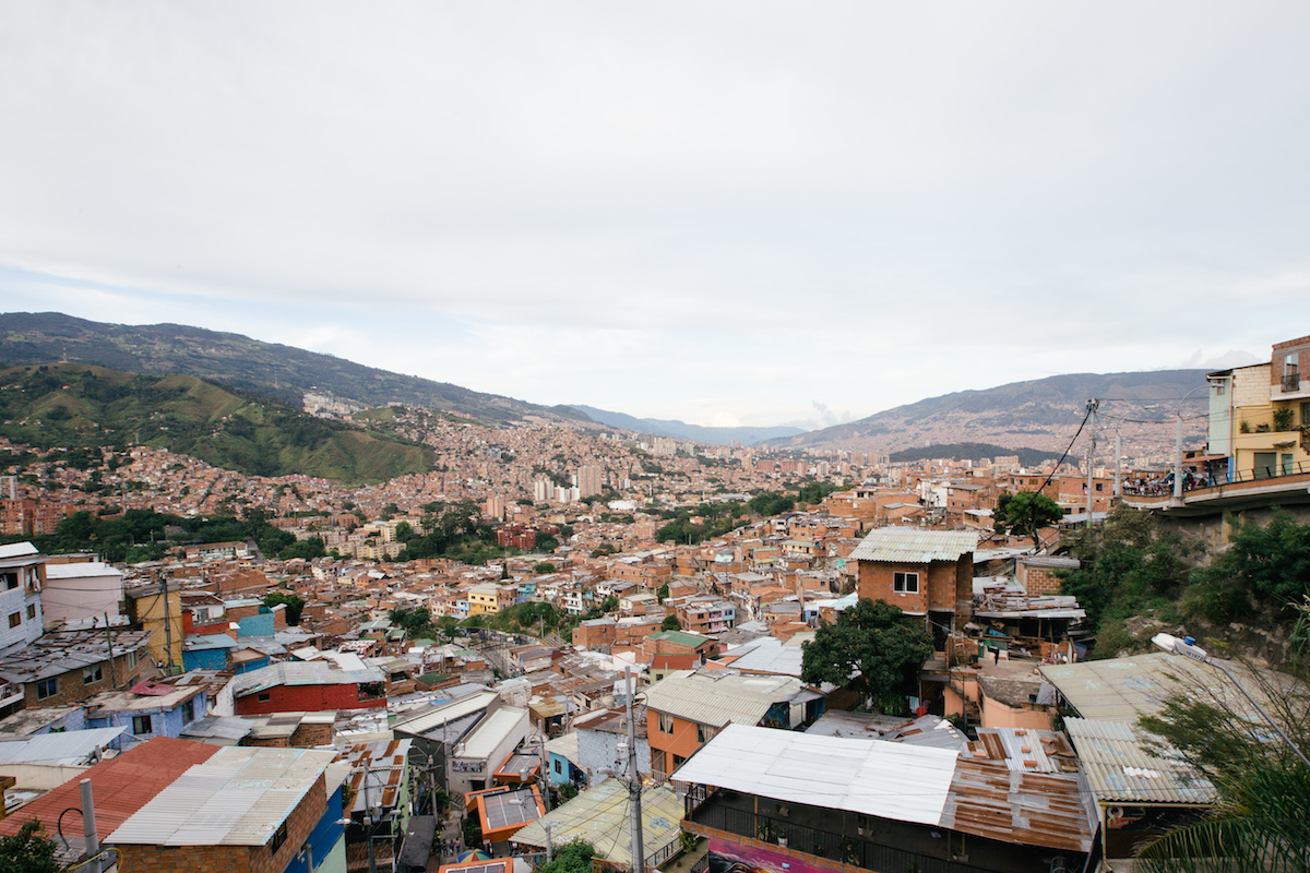  Looking out over the hills from Comuna 13. 