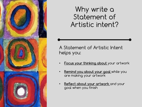 Image result for statement of artistic intentions in drama