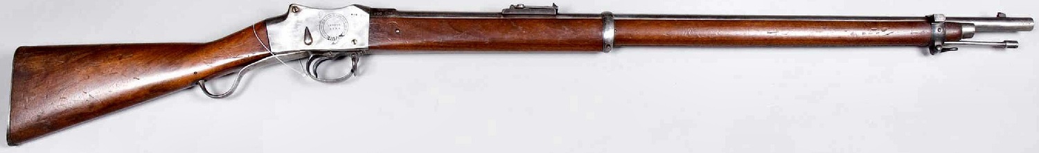Martini Henry rifles first entered service with the British Army in 1871 and quickly became its mainstay. Colonial units such as the Sikhs and Gurkhas only received them after all the British units were equipped. It had only been a few months since these frontier regiments were equipped with these rifles replacing the venerable Enfield. Capable of firing ten .303 calibre rounds a minute it proved to be more than a match to the antiquated muzzle loading rifles possessed by the tribesmen. The effective range of the Henry Martini rifle was around 600 yards (550m).