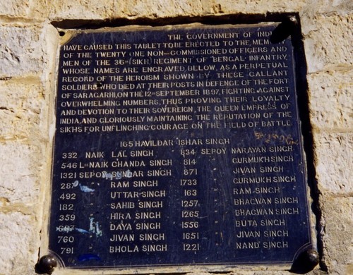 The Saragarhi Monument (inscription).