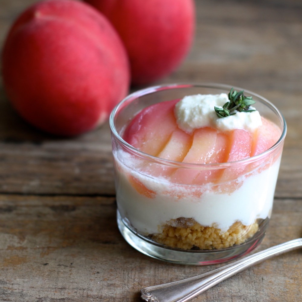 Peach and Ricotta Cheesecake Parfaits - Borrowed Salt