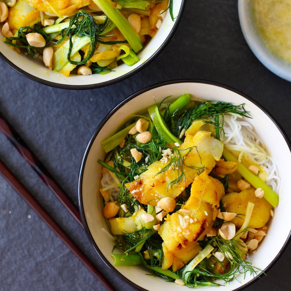 Cha Ca La Vong - Hanoi Fish with Turmeric, Pineapple and Dill