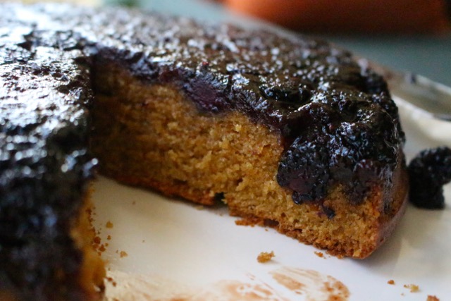 Blackberry Upside-Down Cake with Red Wine Caramel