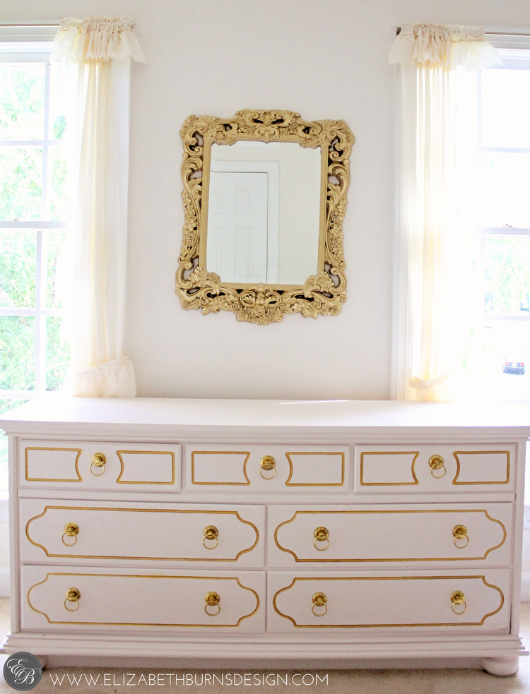 Elizabeth Burns Design | Pink and Gold Dresser After