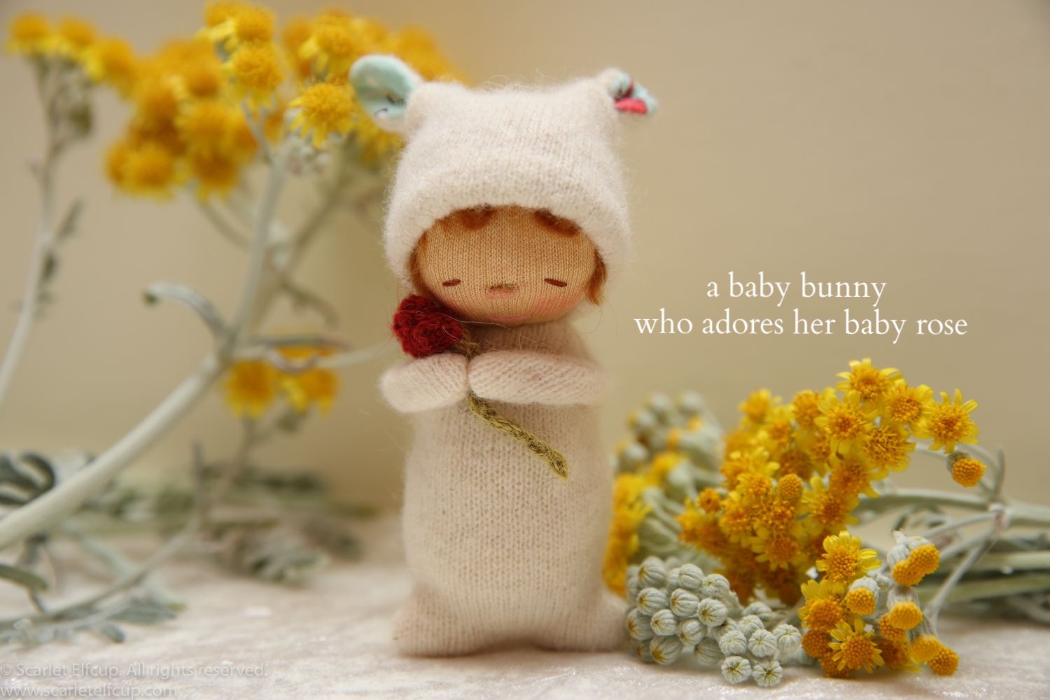 Baby Bunny, a 4" Yummy Tummy Baby Elfcup