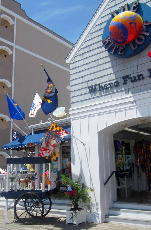 Our flag greeting you at the door of the famous Kite Loft of Ocean City, MD.
