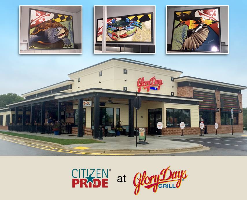 Joe Barsin's Citizen Pride series of large prints on display at Glory Days Grill