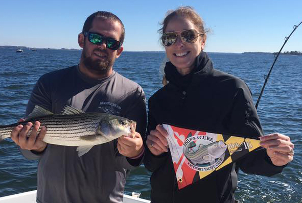 Beautiful weather for the f4AC 2016 tournament! A Real rockfish meets our new 2016 burgee design!
