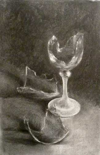 Image result for wine glass charcoal drawing