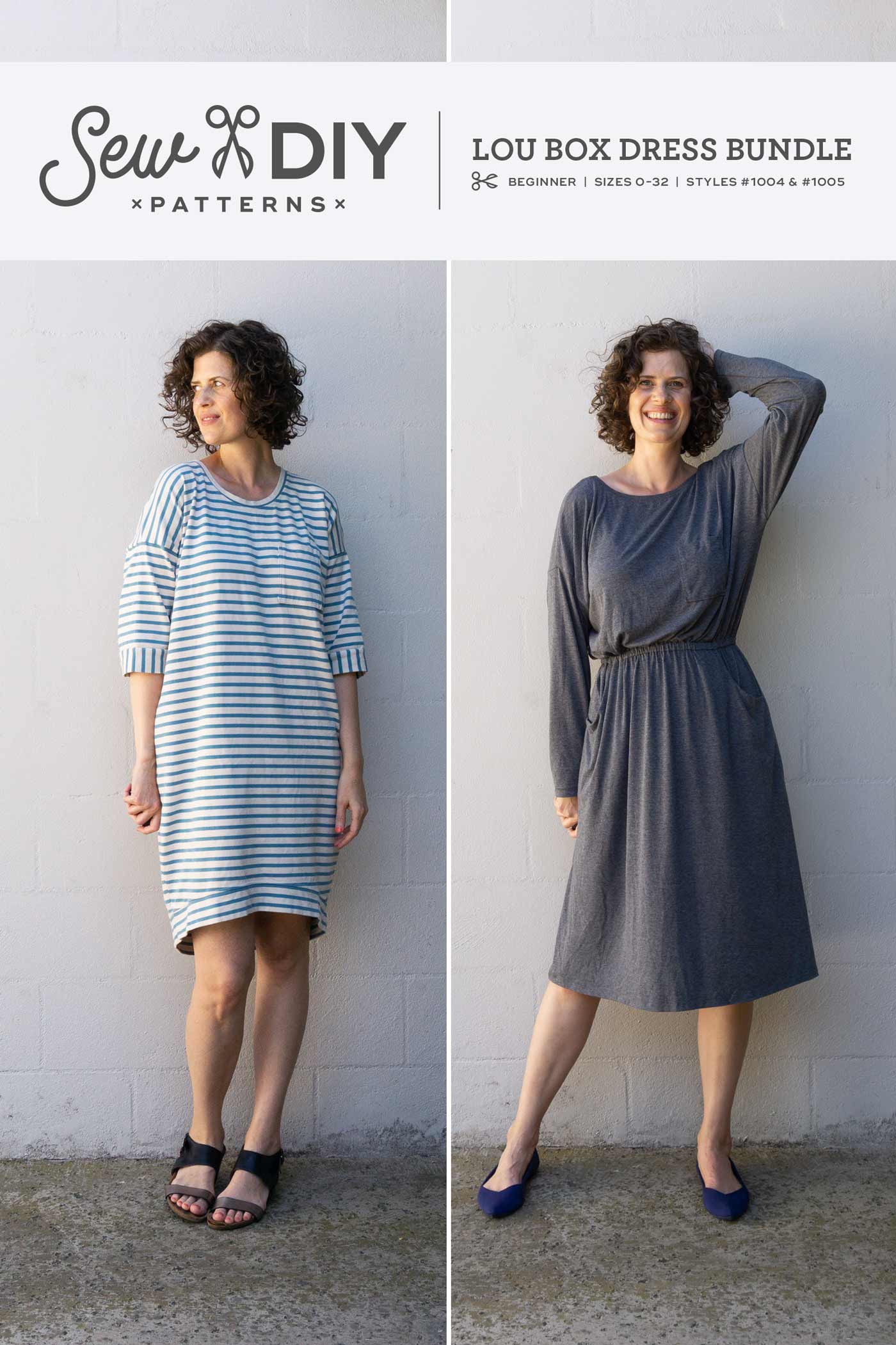Lou Box Dress 1 & 2 Bundle PDF Patterns — Sew DIY