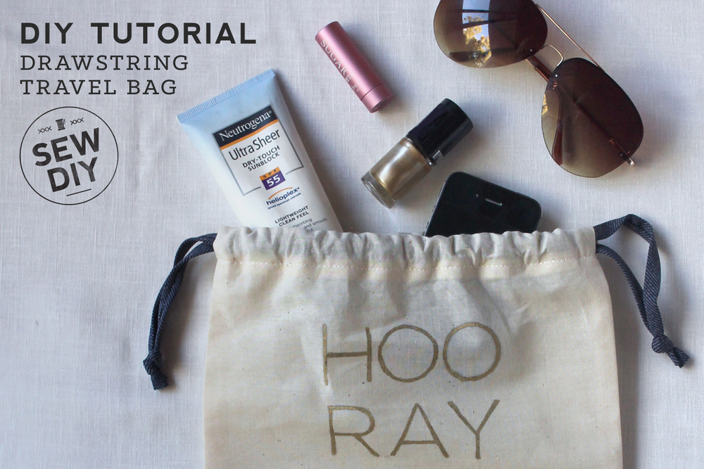 DIY Tutorial – Drawstring Travel Bag with Free Design Template ...