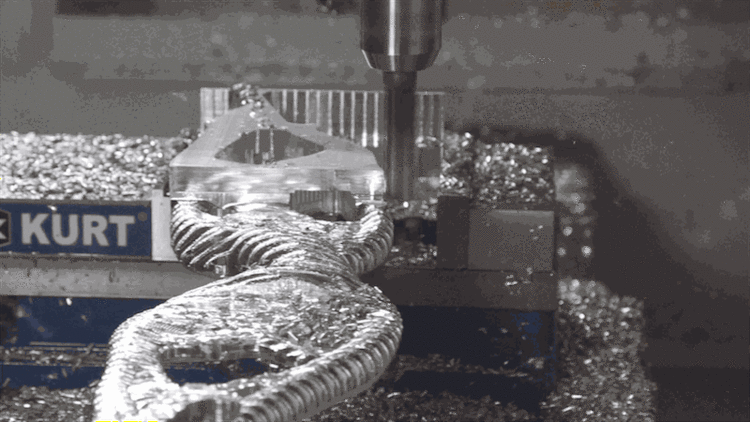CNC 3D milling of the Optimal Bow Tekina in Aluminum