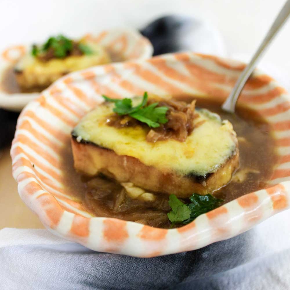 What is a good gluten-free French onion soup recipe?