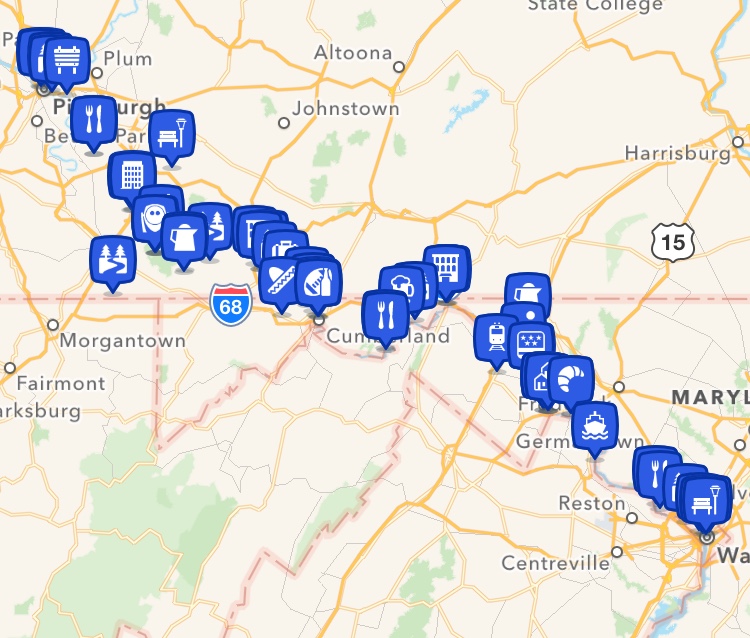 Foursquare list of Great Allegheny Passge Trail