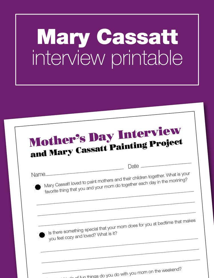 A fun free printable to go along with the Mary Cassatt unit study. A perfect art history project to do with your kids at home... and just in time for Mother's Day.