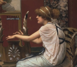 John William Godward, The Muse Erato at Her Lyre,1895, Private collection