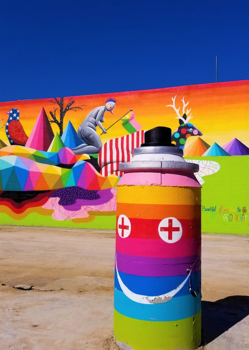 downtown-las-vegas-dtlv-rainbow-street-art-life-is-beautiful-mural-Okuda-San-Miguel-spray-paint-can