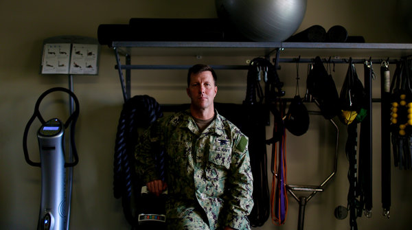 Capt. Tom Chaby leads a new task force to address the mental, emotional and physical needs of troops.CreditBrian Blanco for The New York Times