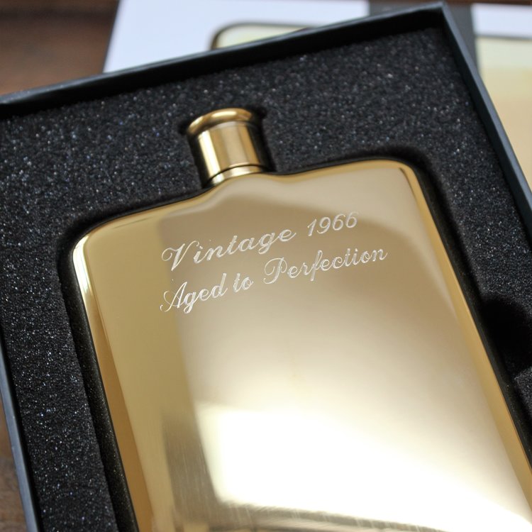 14k Gold Plated Groomsmen Flask Personalize In The Center Personalized Gifts Father S Day Dad Birthday Hip