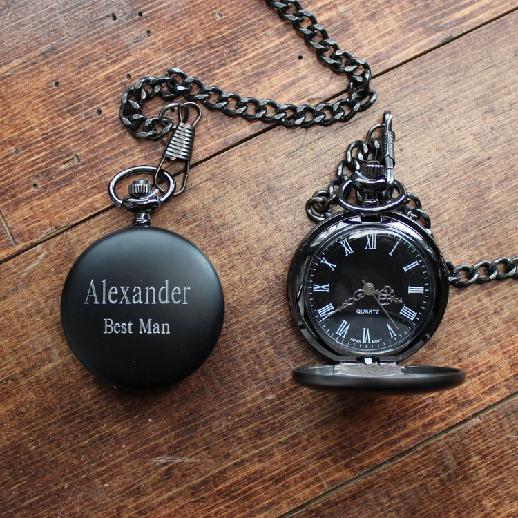 Groomsmen Gift Mens Black Pocket Watch Personalized Groomsman Gifts For Him Men Birthday End Father S Day Dad Clock Dsjds