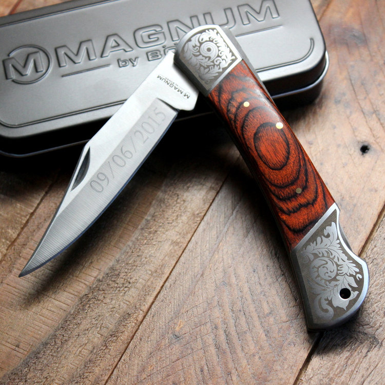 Groomsmen Knife The Magnum Pwood Personalized Gift Birthday Best Man Father S Day For Him Custom Knives